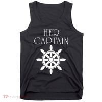Cruise Her Captain His Anchor Couple Tank Top thumb 0