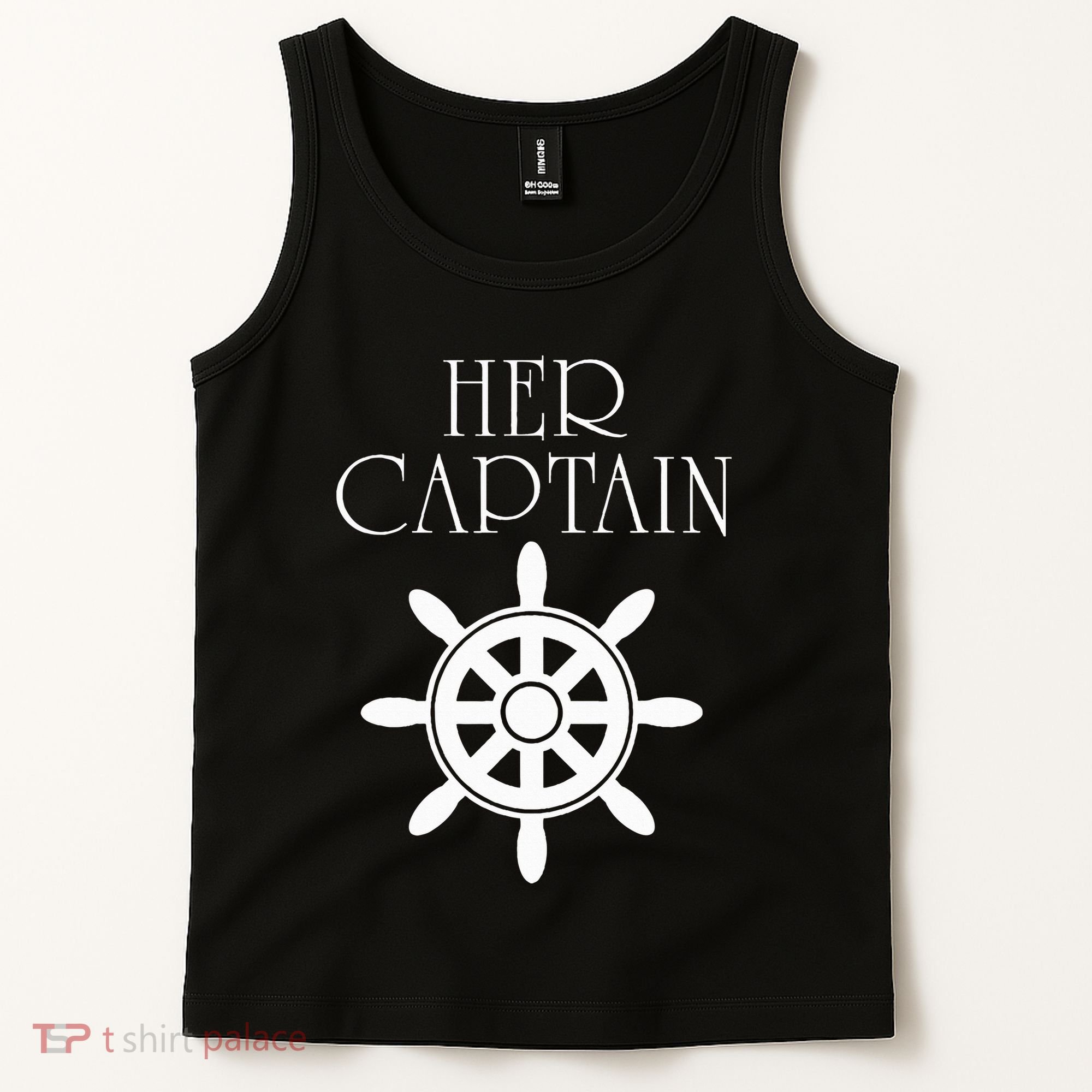 Cruise Her Captain His Anchor Couple Tank Top