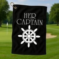 Cruise Her Captain His Anchor Couple Golf Towel thumb 1