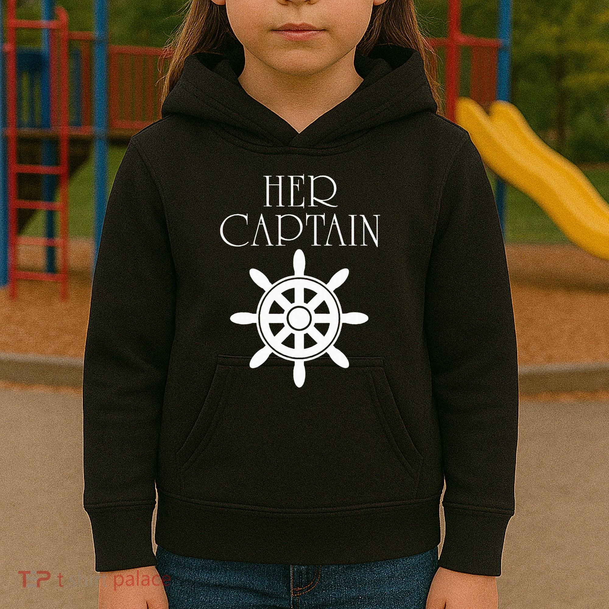 Cruise Her Captain His Anchor Couple Kids Hoodie