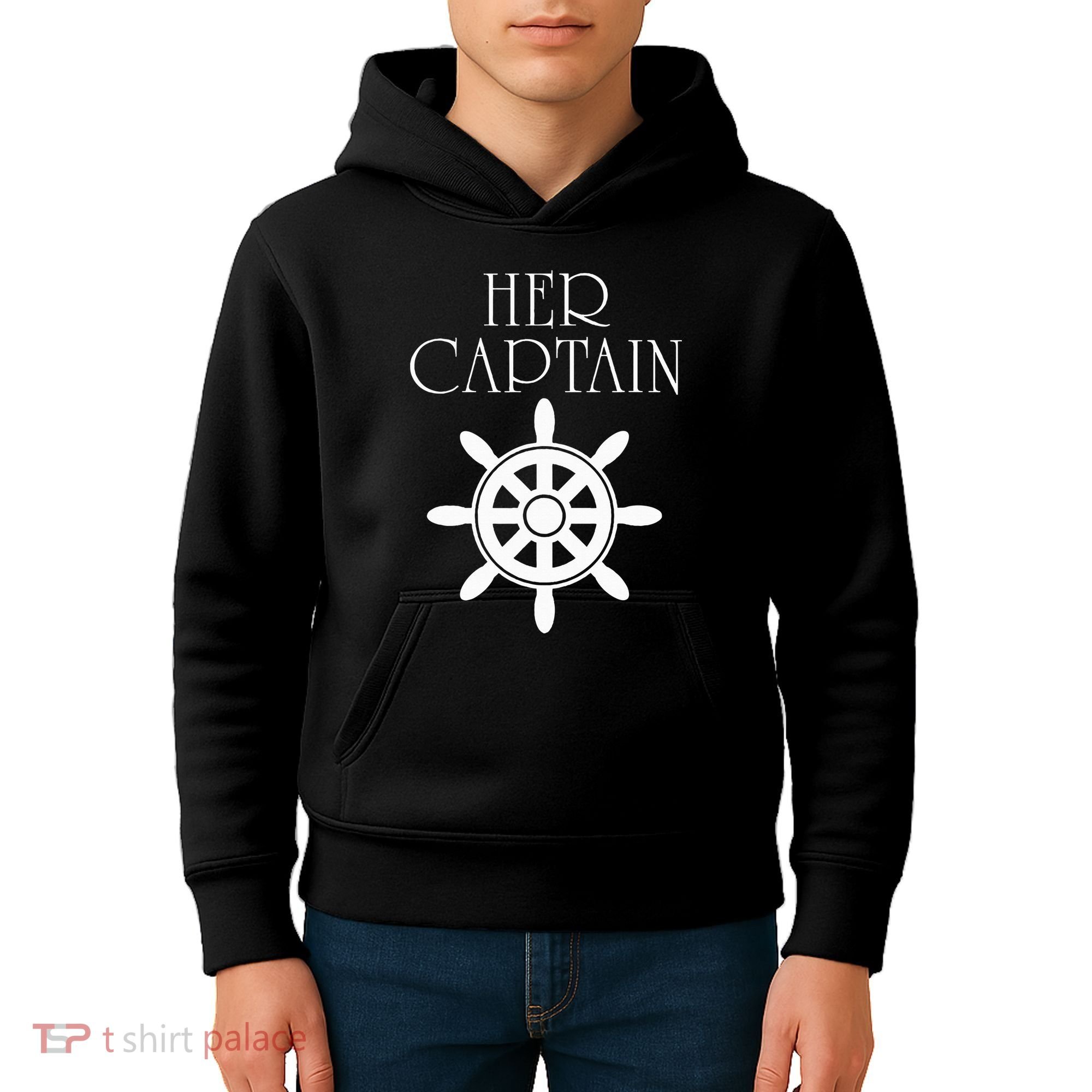 Cruise Her Captain His Anchor Couple Kids Hoodie