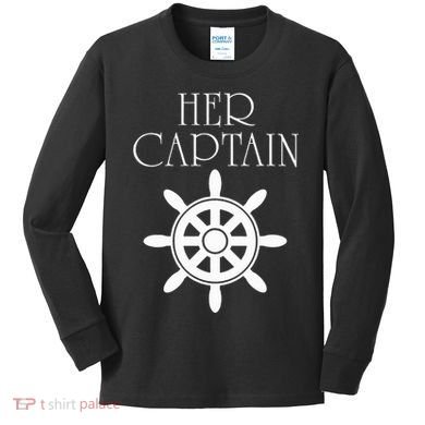 Cruise Her Captain His Anchor Couple Kids Long Sleeve Shirt