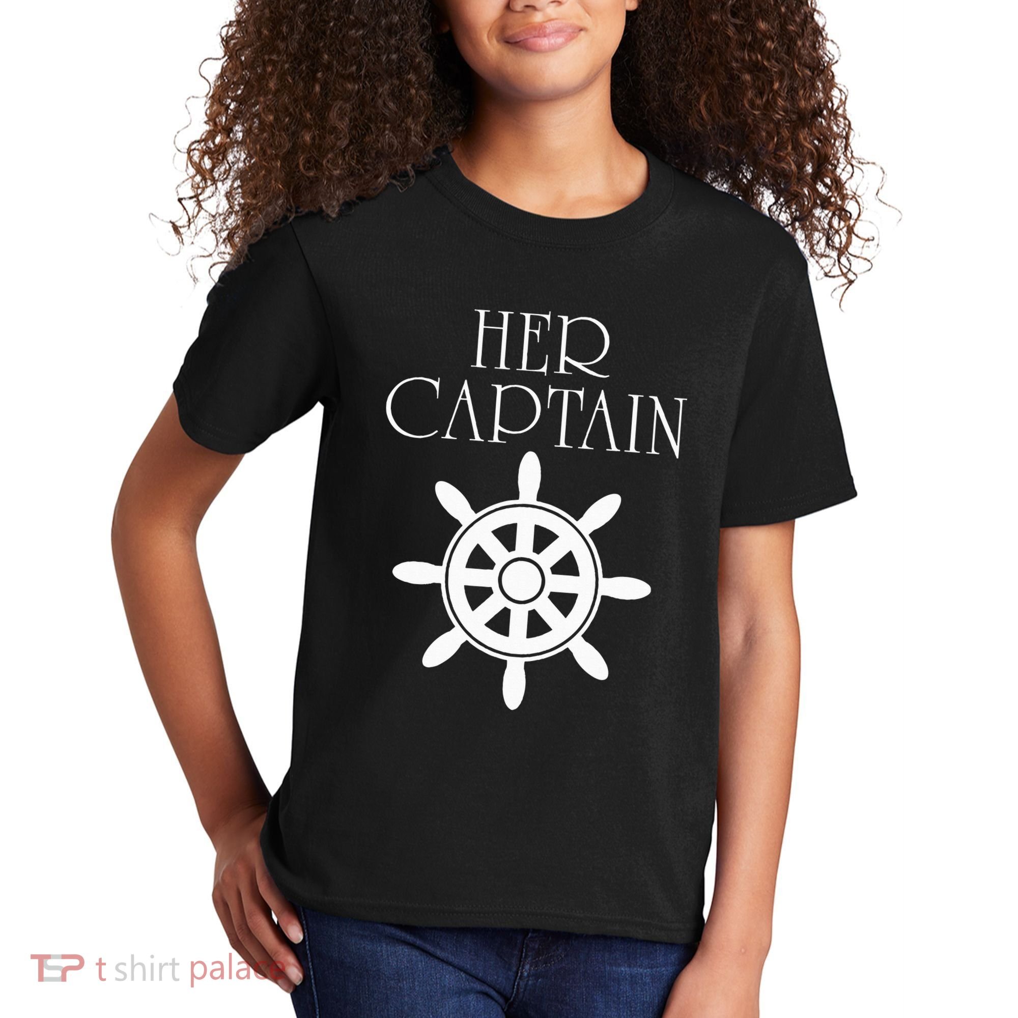 Cruise Her Captain His Anchor Couple Kids T-Shirt