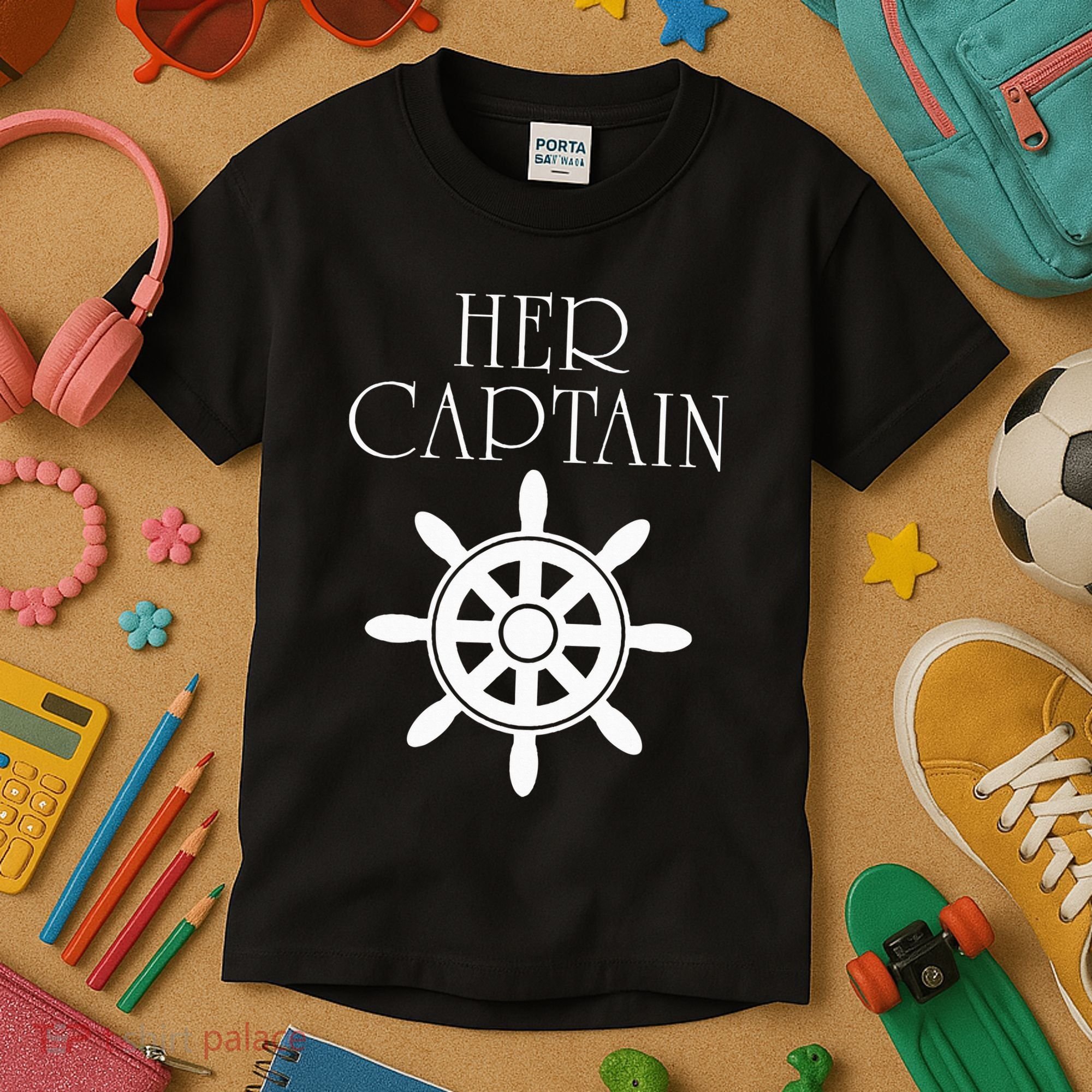 Cruise Her Captain His Anchor Couple Kids T-Shirt