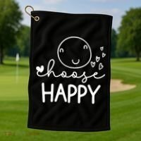 Choose Happy Cute Smile Face Golf Towel thumb 1