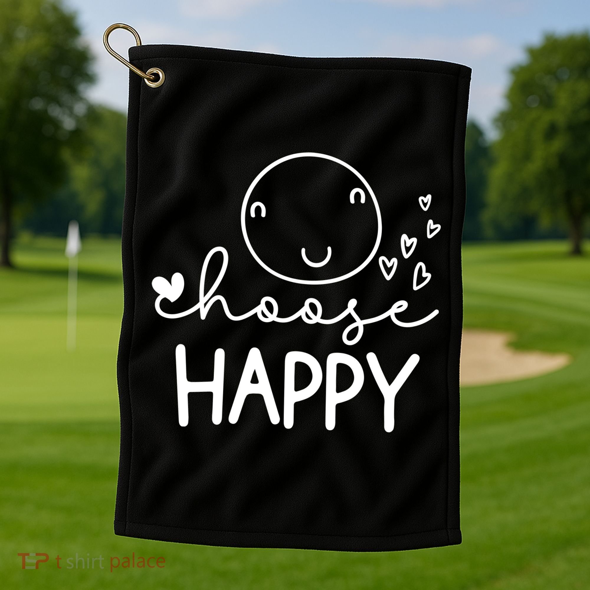 Choose Happy Cute Smile Face Golf Towel