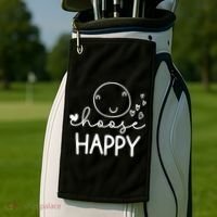 Choose Happy Cute Smile Face Golf Towel thumb 2