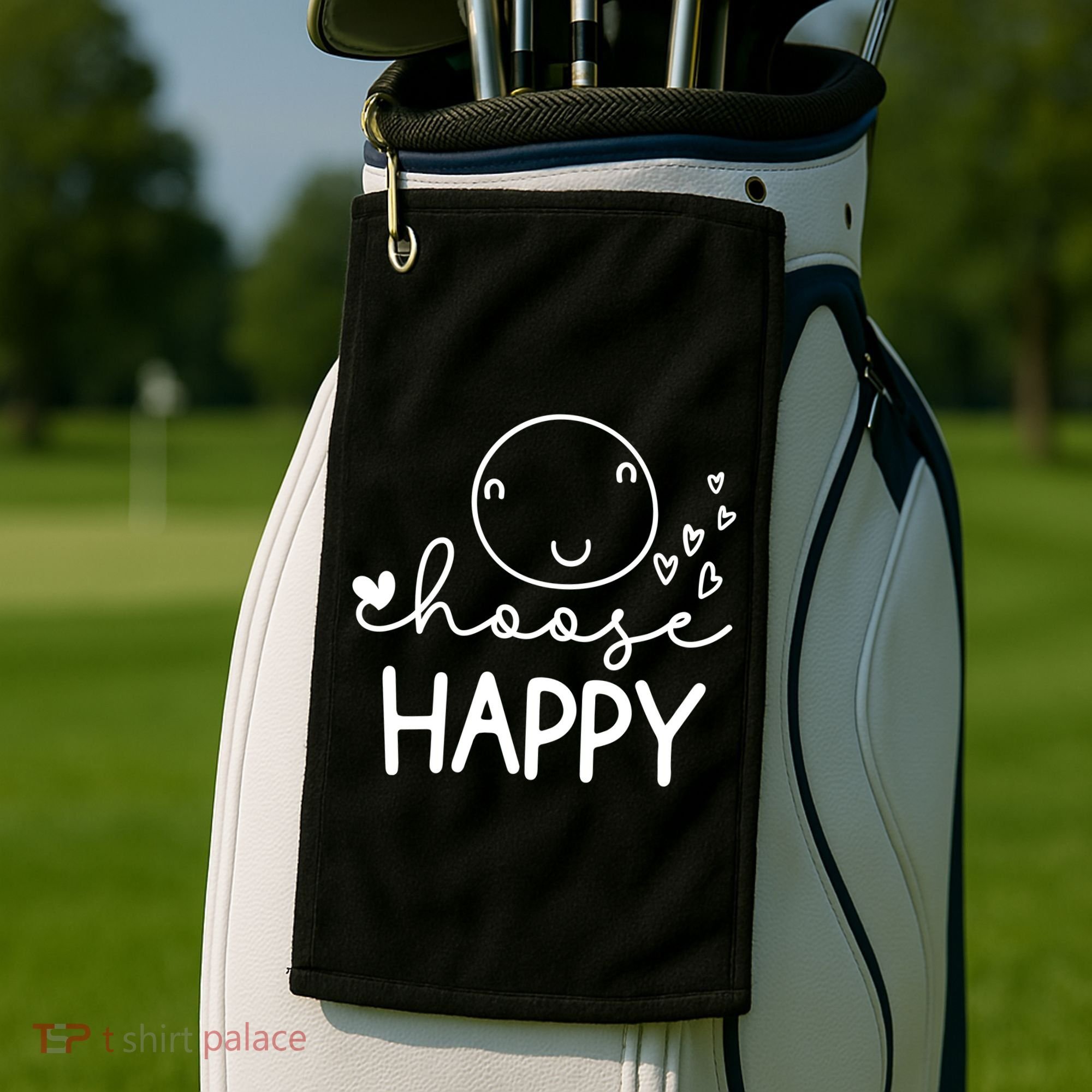 Choose Happy Cute Smile Face Golf Towel