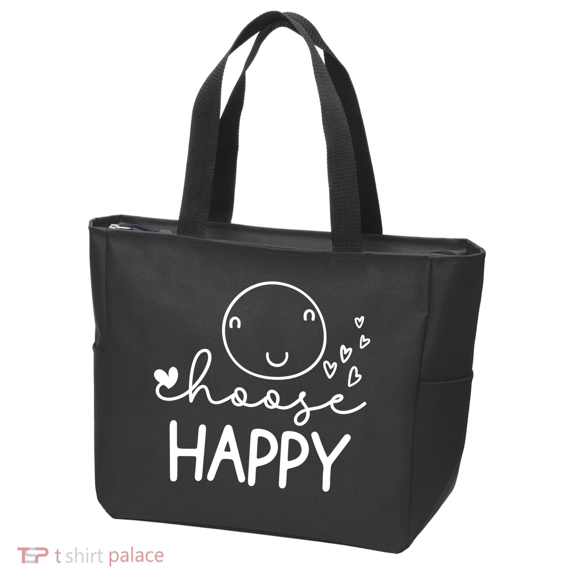 Choose Happy Cute Smile Face Tote Bag