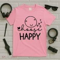 Choose Happy Cute Smile Face T-Shirt thumb 5