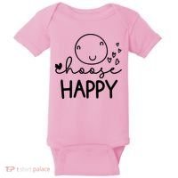 Choose Happy Cute Smile Face Baby Bodysuit thumb 0