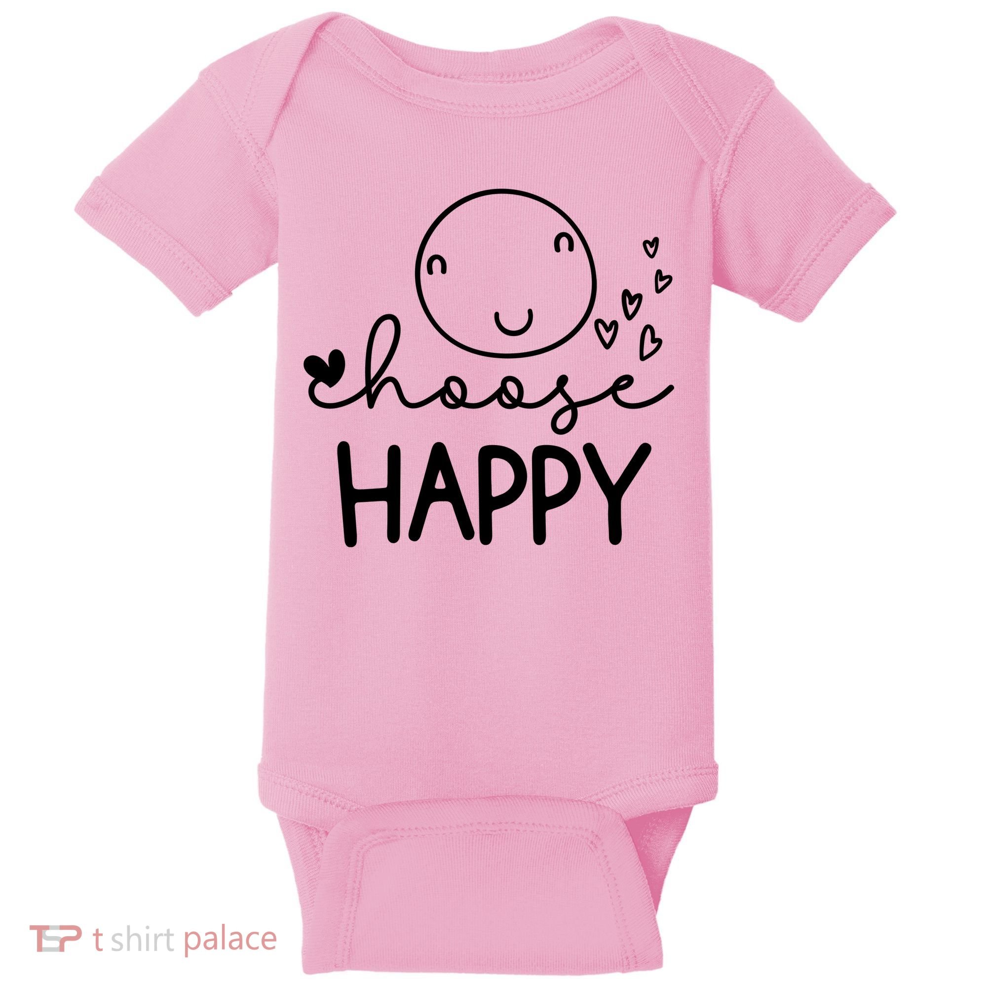 Choose Happy Cute Smile Face Baby Bodysuit