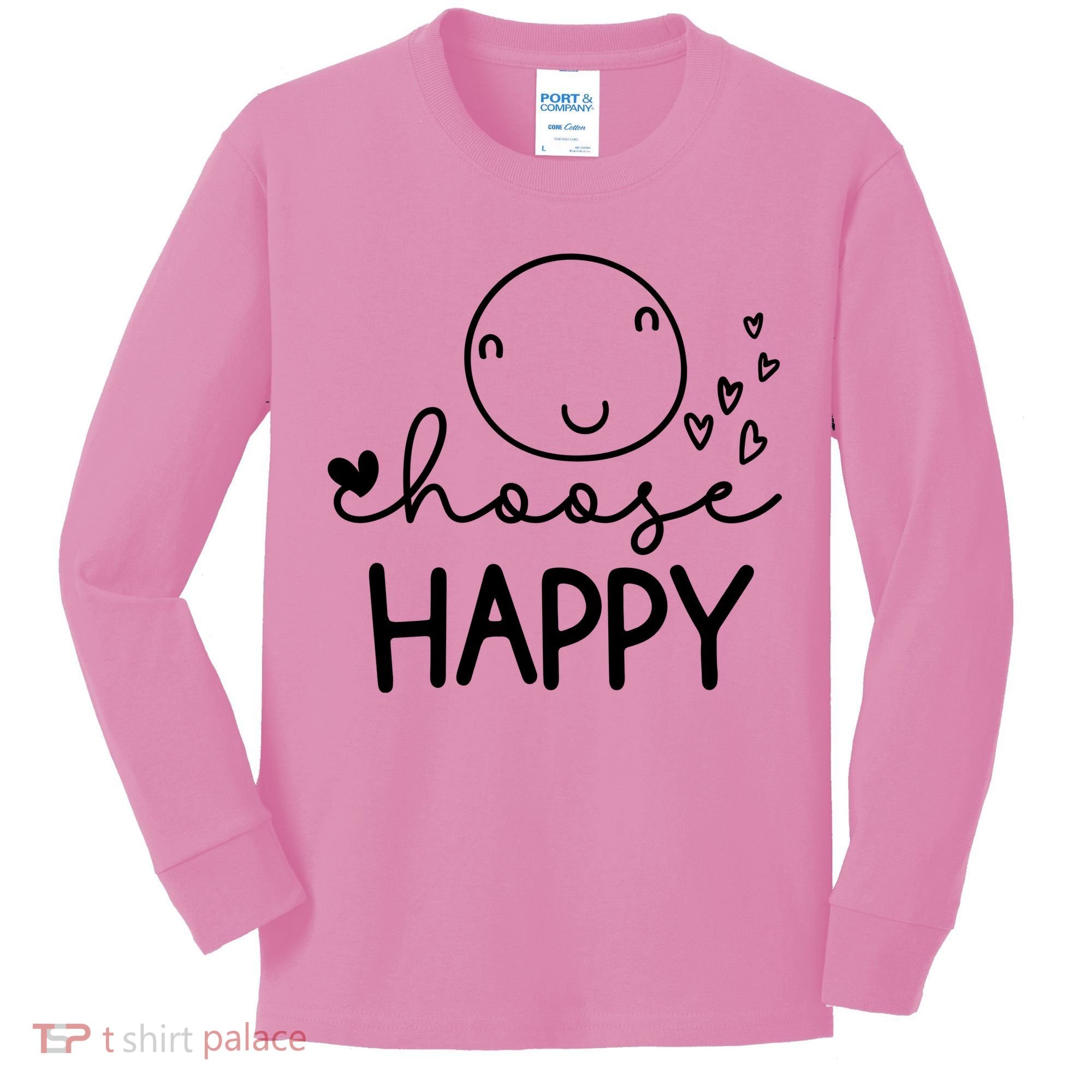 Choose Happy Cute Smile Face Kids Long Sleeve Shirt