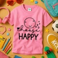 Choose Happy Cute Smile Face Kids T-Shirt thumb 3