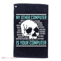 Cyber Hacker Computer Security Expert Cybersecurity Golf Towel thumb 0