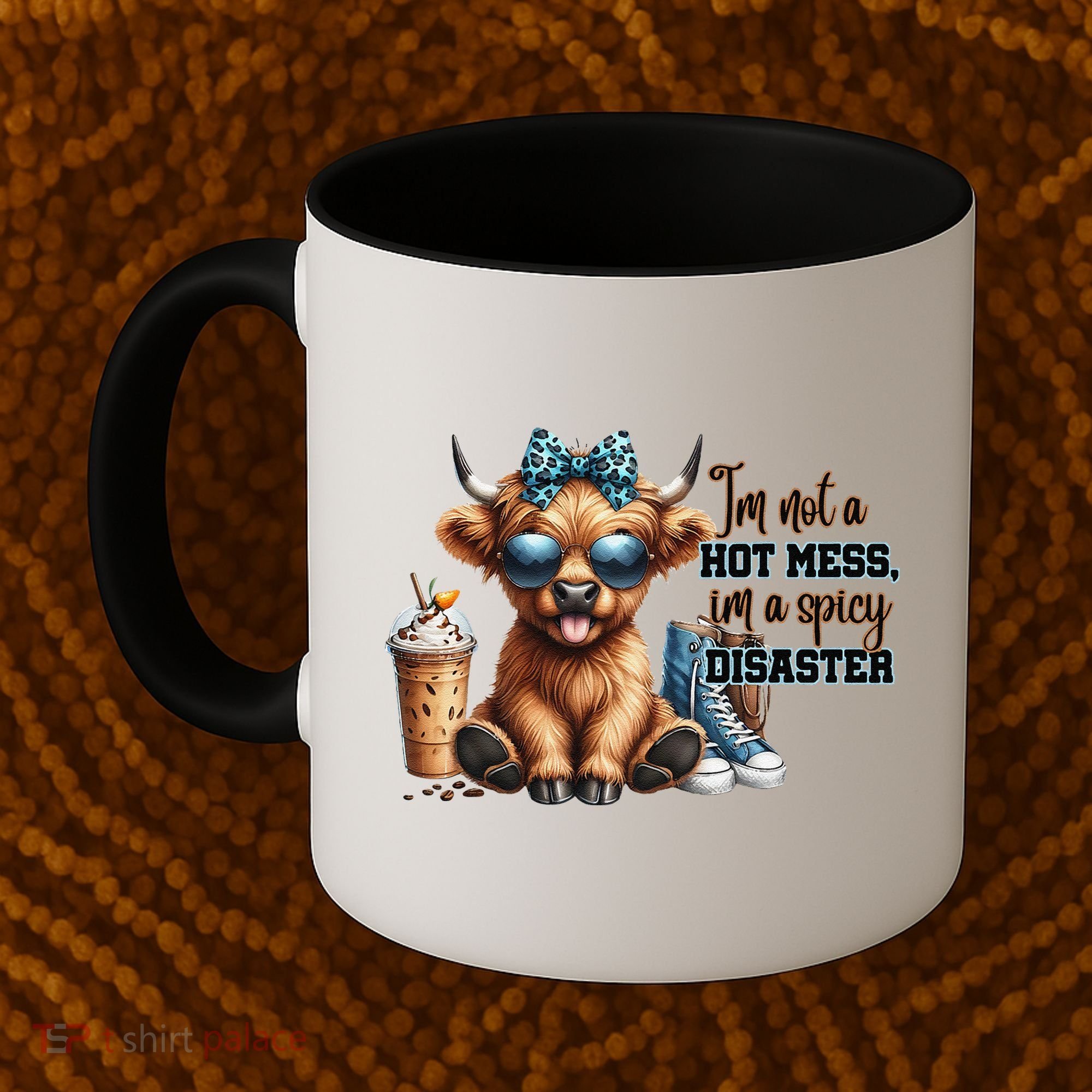 Cute Highland Cow IM Not A Hot Mess Im A Spicy Disaster Coffee Mug