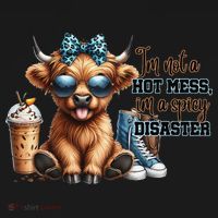 Cute Highland Cow IM Not A Hot Mess Im A Spicy Disaster Women's Tank Top thumb 5