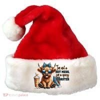 Cute Highland Cow IM Not A Hot Mess Im A Spicy Disaster Santa Hat thumb 0