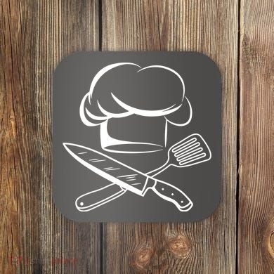 Chef Hat Culinary Sous Chef Cuisine Kitchen Chief Cook Tools Coaster