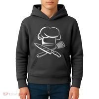 Chef Hat Culinary Sous Chef Cuisine Kitchen Chief Cook Tools Kids Hoodie thumb 4