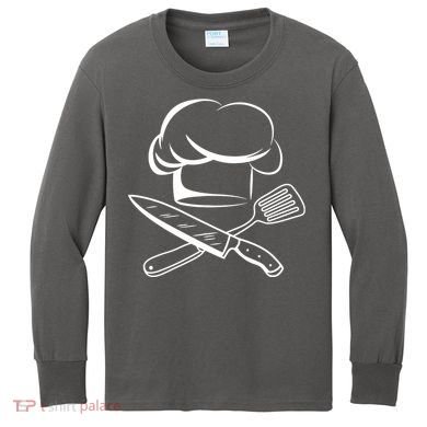 Chef Hat Culinary Sous Chef Cuisine Kitchen Chief Cook Tools Kids Long Sleeve Shirt