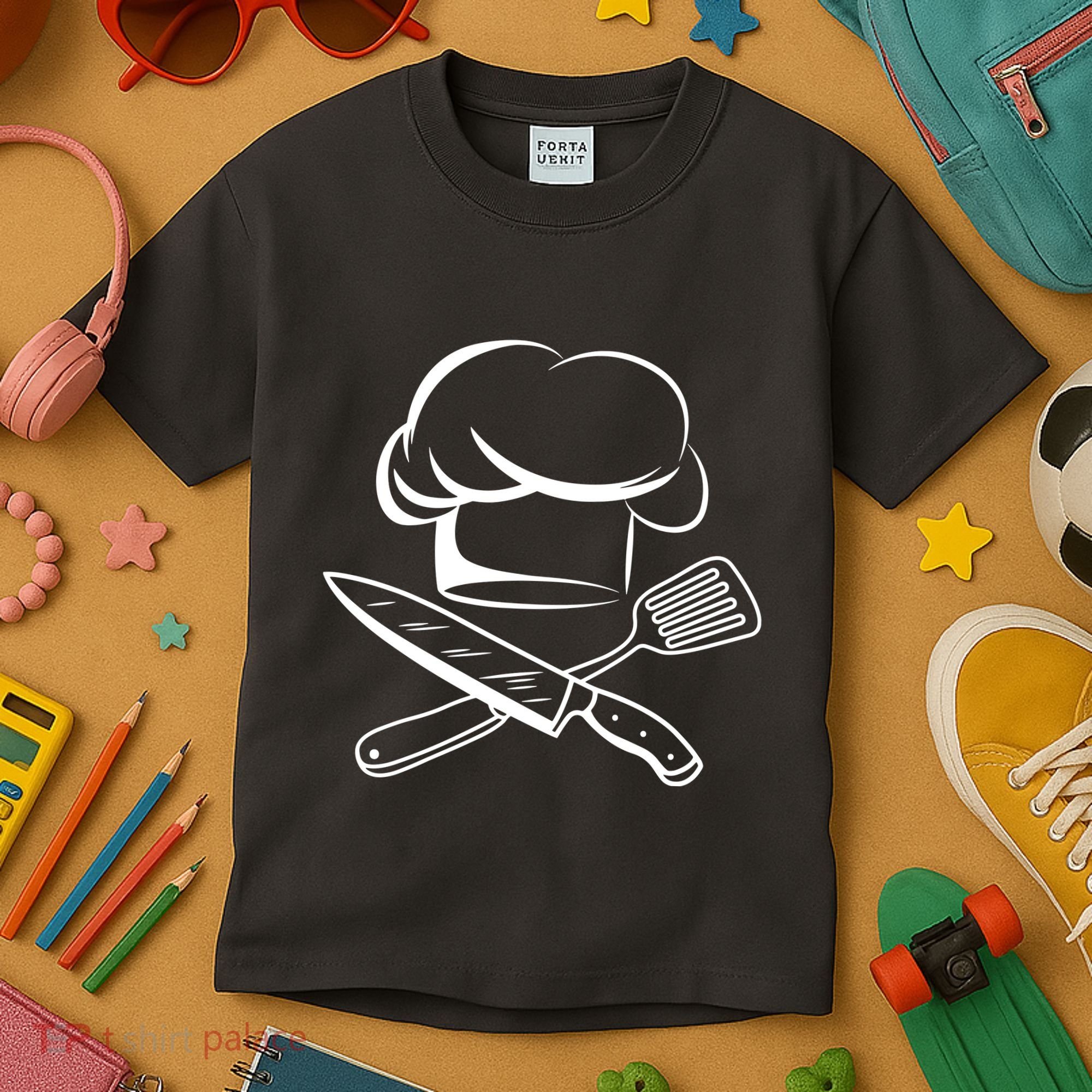 Chef Hat Culinary Sous Chef Cuisine Kitchen Chief Cook Tools Kids T-Shirt