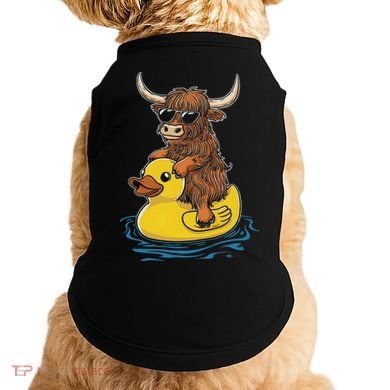 Cute Highland Cow Duck Pool Float Summer Vibes Swimming Doggie Tank