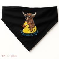 Cute Highland Cow Duck Pool Float Summer Vibes Swimming USA-Made Doggie Bandana thumb 0