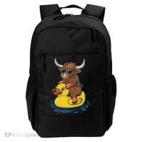 Cute Highland Cow Duck Pool Float Summer Vibes Swimming Backpack thumb 0
