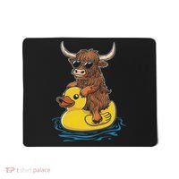 Cute Highland Cow Duck Pool Float Summer Vibes Swimming Mousepad thumb 0