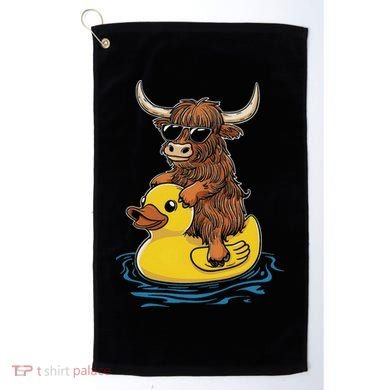 Cute Highland Cow Duck Pool Float Summer Vibes Swimming Golf Towel