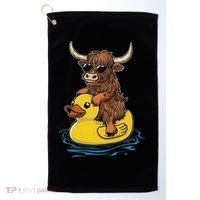 Cute Highland Cow Duck Pool Float Summer Vibes Swimming Golf Towel thumb 0
