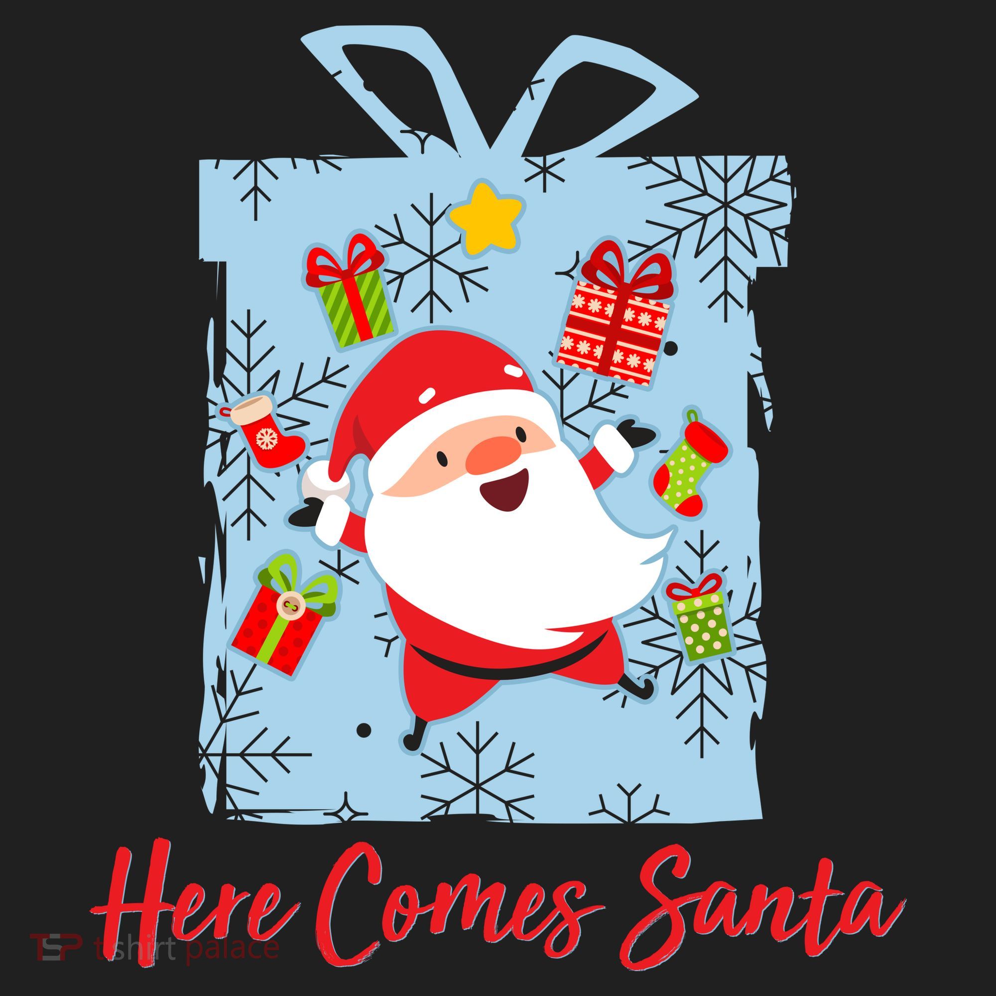 Christmas Here Comes Santa Gift Box Women's Sweatshirt