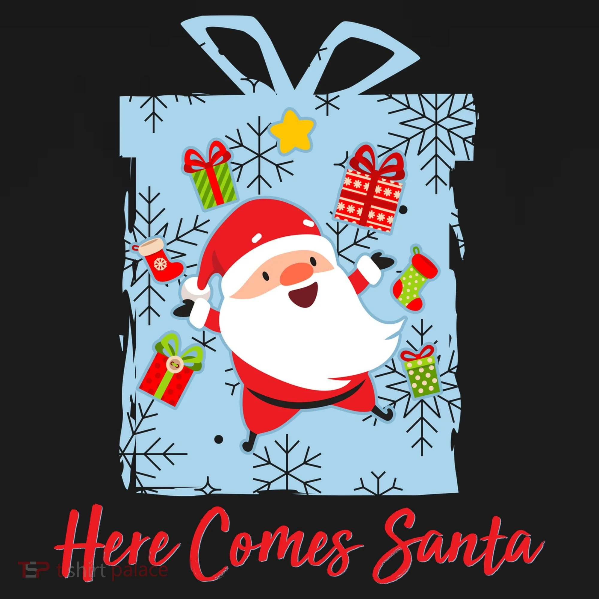 Christmas Here Comes Santa Gift Box Doggie Tank