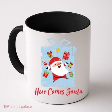 Christmas Here Comes Santa Gift Box Coffee Mug