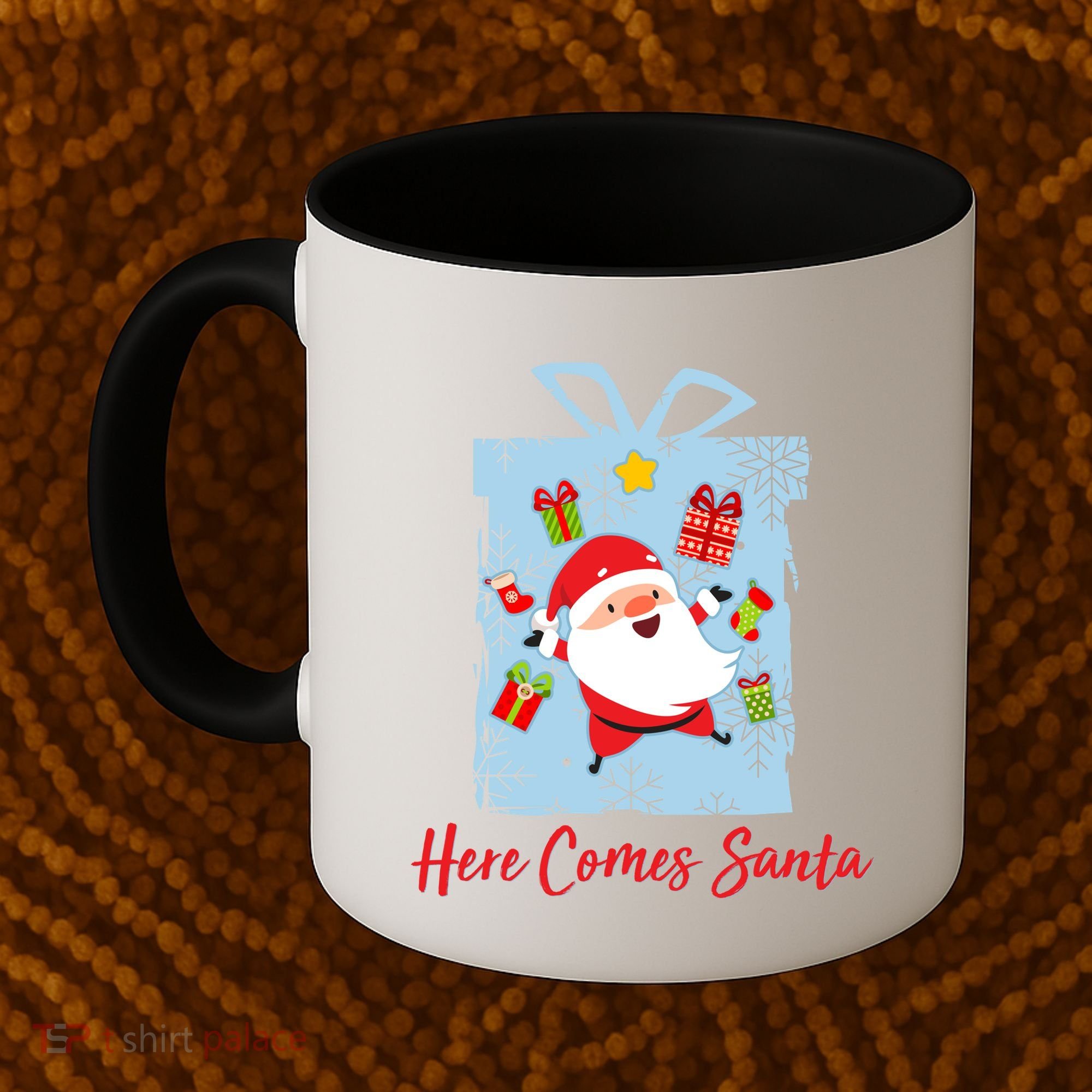 Christmas Here Comes Santa Gift Box Coffee Mug