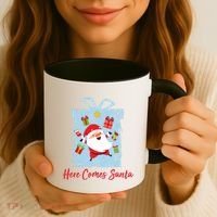Christmas Here Comes Santa Gift Box Coffee Mug thumb 3