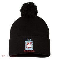 Christmas Here Comes Santa Gift Box Pom Pom 12in Knit Beanie thumb 0