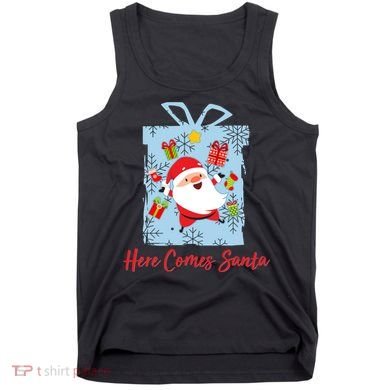 Christmas Here Comes Santa Gift Box Tank Top