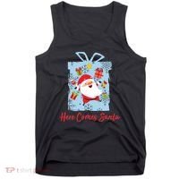 Christmas Here Comes Santa Gift Box Tank Top thumb 0