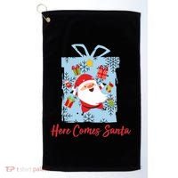 Christmas Here Comes Santa Gift Box Golf Towel thumb 0