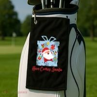 Christmas Here Comes Santa Gift Box Golf Towel thumb 2