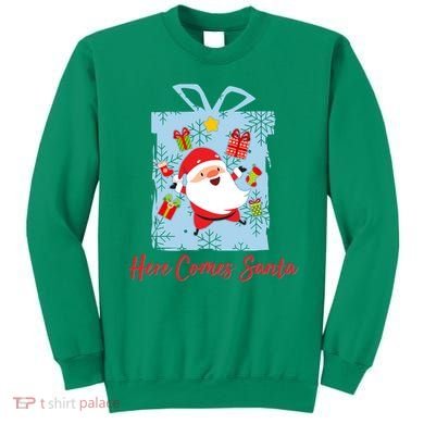 Christmas Here Comes Santa Gift Box Sweatshirt