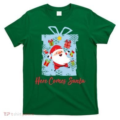 Christmas Here Comes Santa Gift Box T-Shirt