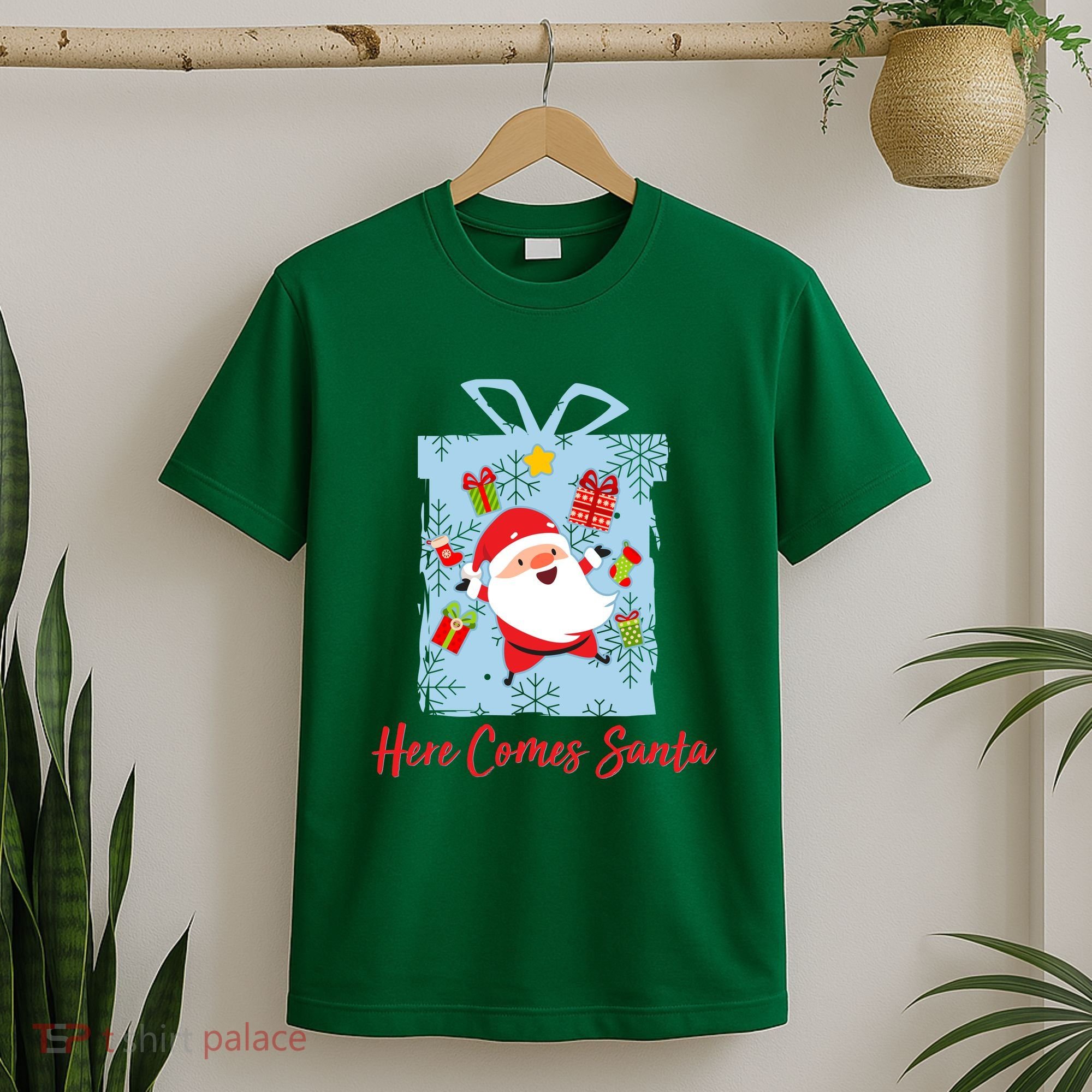 Christmas Here Comes Santa Gift Box T-Shirt
