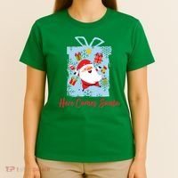 Christmas Here Comes Santa Gift Box T-Shirt thumb 4