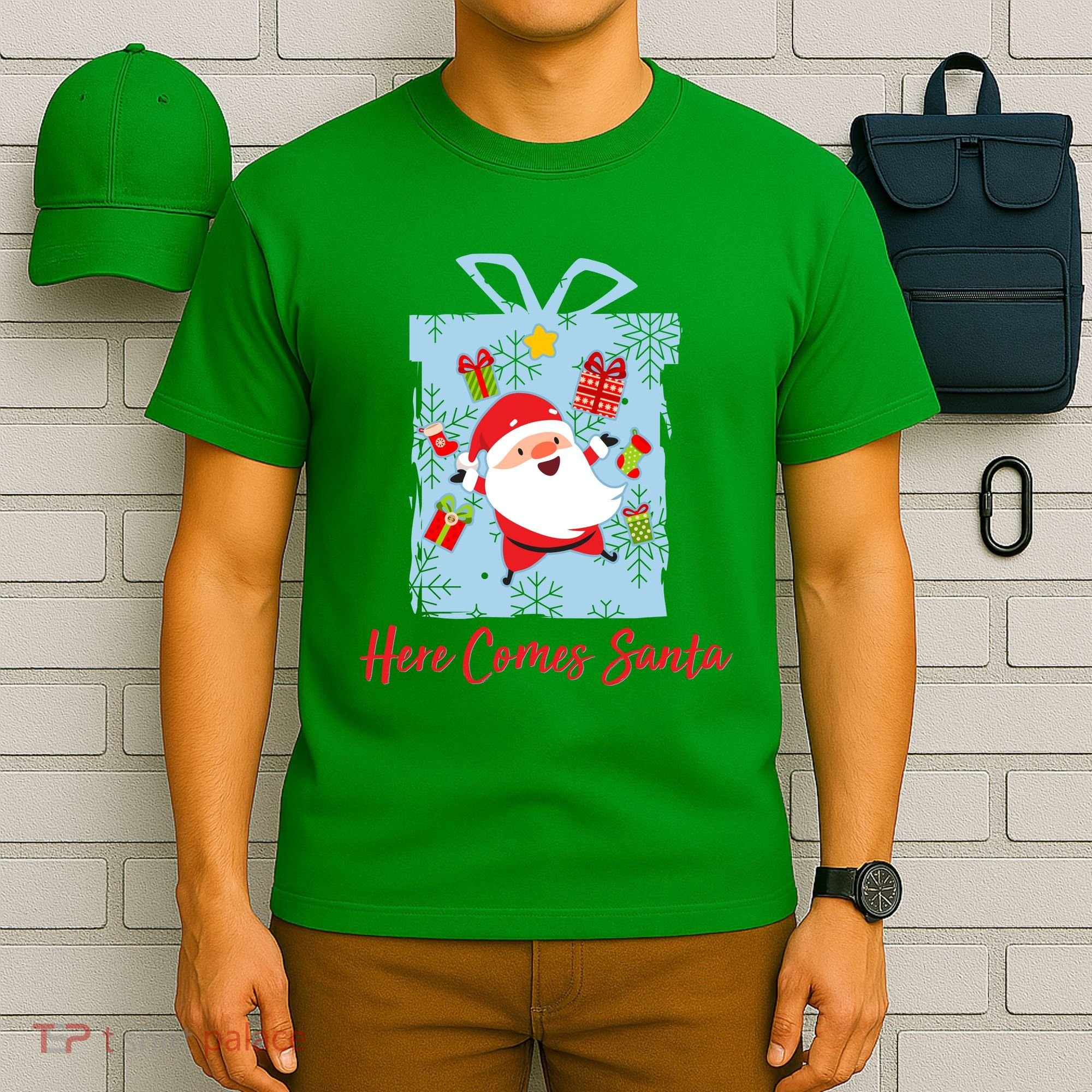 Christmas Here Comes Santa Gift Box T-Shirt