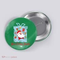 Christmas Here Comes Santa Gift Box Button thumb 0