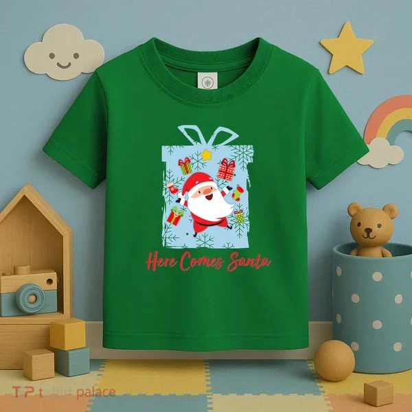 Christmas Here Comes Santa Gift Box Toddler T-Shirt