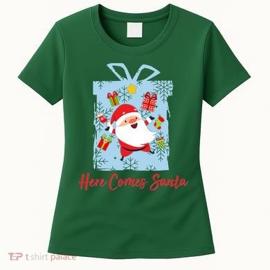 Christmas Here Comes Santa Gift Box Women's T-Shirt